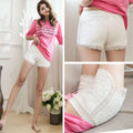 Women shorts lace scalloped hem elastic waistband white lace shorts with scalloped hem and elastic waistband