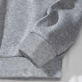 Gray heathered sweatshirt sleeve with ribbed cuffs on women’s blue lips graphic long sleeve sweatshirt