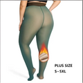 Women’s high stretch seamless hip lift olive green sheer tights with thermal lining and royale essence lux fabric