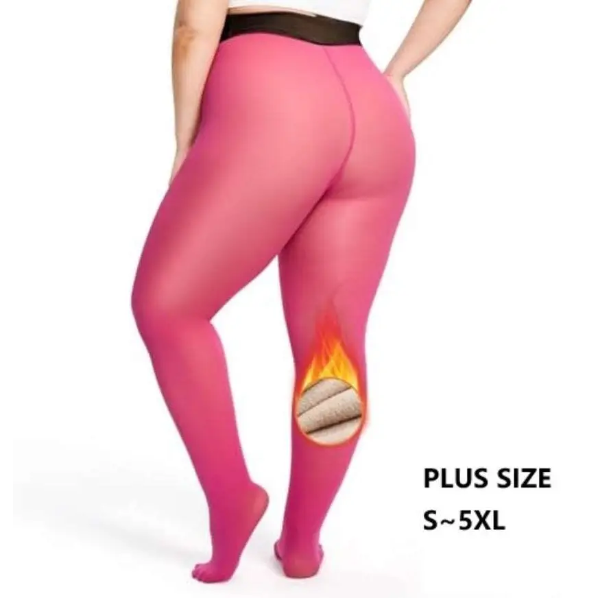Bright pink seamless hip lift leggings with built-in thermal lining from royale essence lux stretch elastic leggings