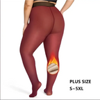 Maroon women’s high stretch seamless hip lift leggings with royale essence lux insulated thermal lining and flame graphic
