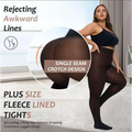 Black plus-size fleece-lined seamless hip lift leggings with single seam crotch design by Royale Essence Lux