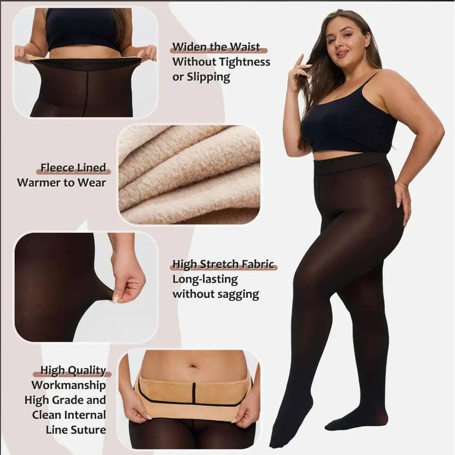 Black seamless hip lift stretch elastic leggings with fleece-lined waistband for warmth and comfort royale essence lux