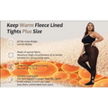 Black plus-size fleece-lined seamless hip lift leggings with 3d hip wrap design and stretch elastic fabric