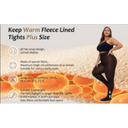 Black plus-size fleece-lined seamless hip lift leggings with 3d hip wrap design and stretch elastic fabric