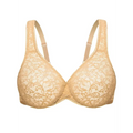 Womens sexy lace beige bra sheer underwire bralette with delicate floral patterns and adjustable straps 40B