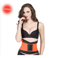 Women’s slimming waist belt orange and black waist trainer with adjustable straps and central panel for sports slimming waist