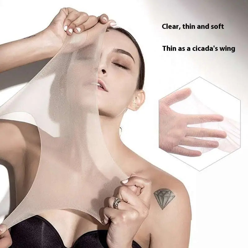 Clear, thin, and soft transparent film of women’s summer flesh color silk stockings showcasing flesh color supernatural effect