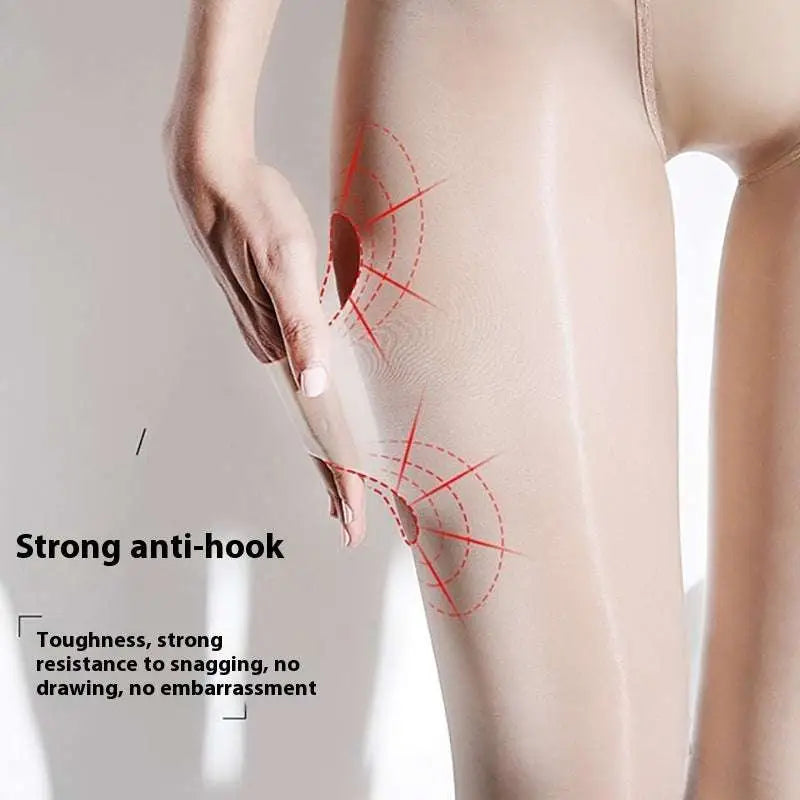 Women’s summer flesh color silk stockings with beige sheer smooth stretchy fabric and reinforced stitching for durability