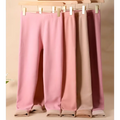 Women’s warm cashmere fleece pink fleece lined thermal leggings with cozy ribbed waistband and matching cuffs