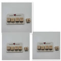 Wooden date night dice game board in light wood color with engraved cubes and heart shaped charm for date night dice play