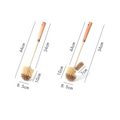 Two wooden-handled cleaning toilet brush sets with natural bristle heads and metal ferrules for household use