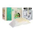 Transparent glass jar of wormwood herbal weight loss patch with black lid and beige label from south moon