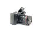 Black xj05 digital video camera with 16x digital zoom and red accent stripe on the lens barrel for clear recording