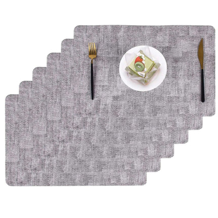 Xmkuwa Place Mats Set of 6 Faux Leather Placemats Waterproof Oilproof Stain Resistant Heat Resistant Washable Wipeable Reversible Table Mat for Kitchen Dining Table and Decor (Light Gray 6pcs) - Royalessencelux