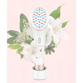Xpreen wireless blue light acne therapy device in white and rose gold with circular head featuring red and blue lights