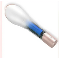 Clear glass microphone with blue internal component and metallic finish in xpreen wireless blue light acne therapy device