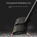 Black plastic sterilization wand with textured segmented head for physical disinfection in yellow and black car cover color