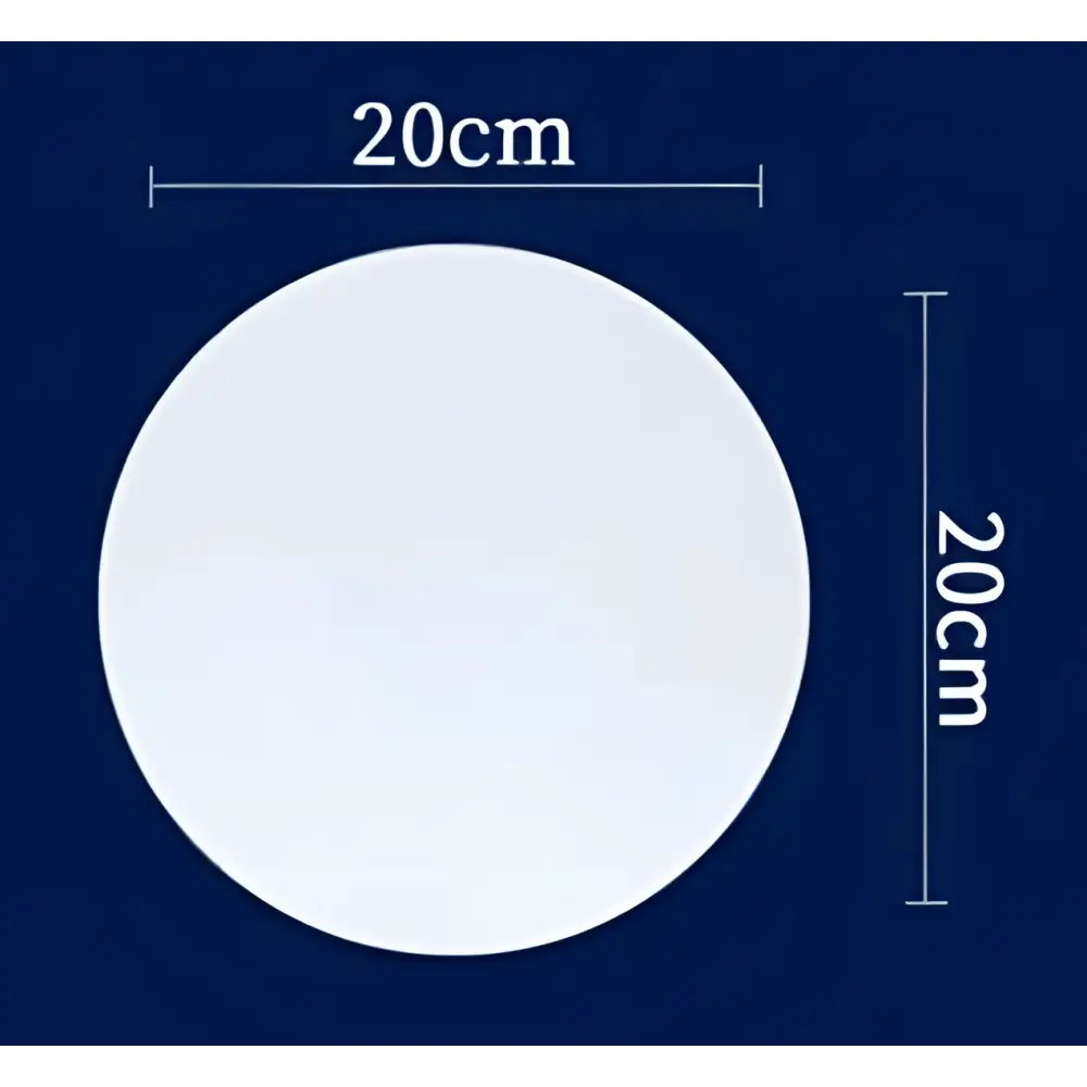A 20cm diameter white glossy circular plate for yellow glowing spherical outdoor lights installation