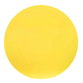 A solid matte yellow glowing spherical outdoor light with a circular disc design for outdoor illumination
