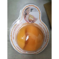Yellow hands free baby bottle holder orange silicone free baby bottle holder in clear plastic packaging