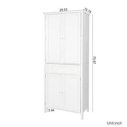 70.87Tall Kitchen Pantry, Storage Cabinet , Kitchen Cabinet , Drawer And Adjustable Shelves, For Kitchen, Dining Room, White - Royalessencelux